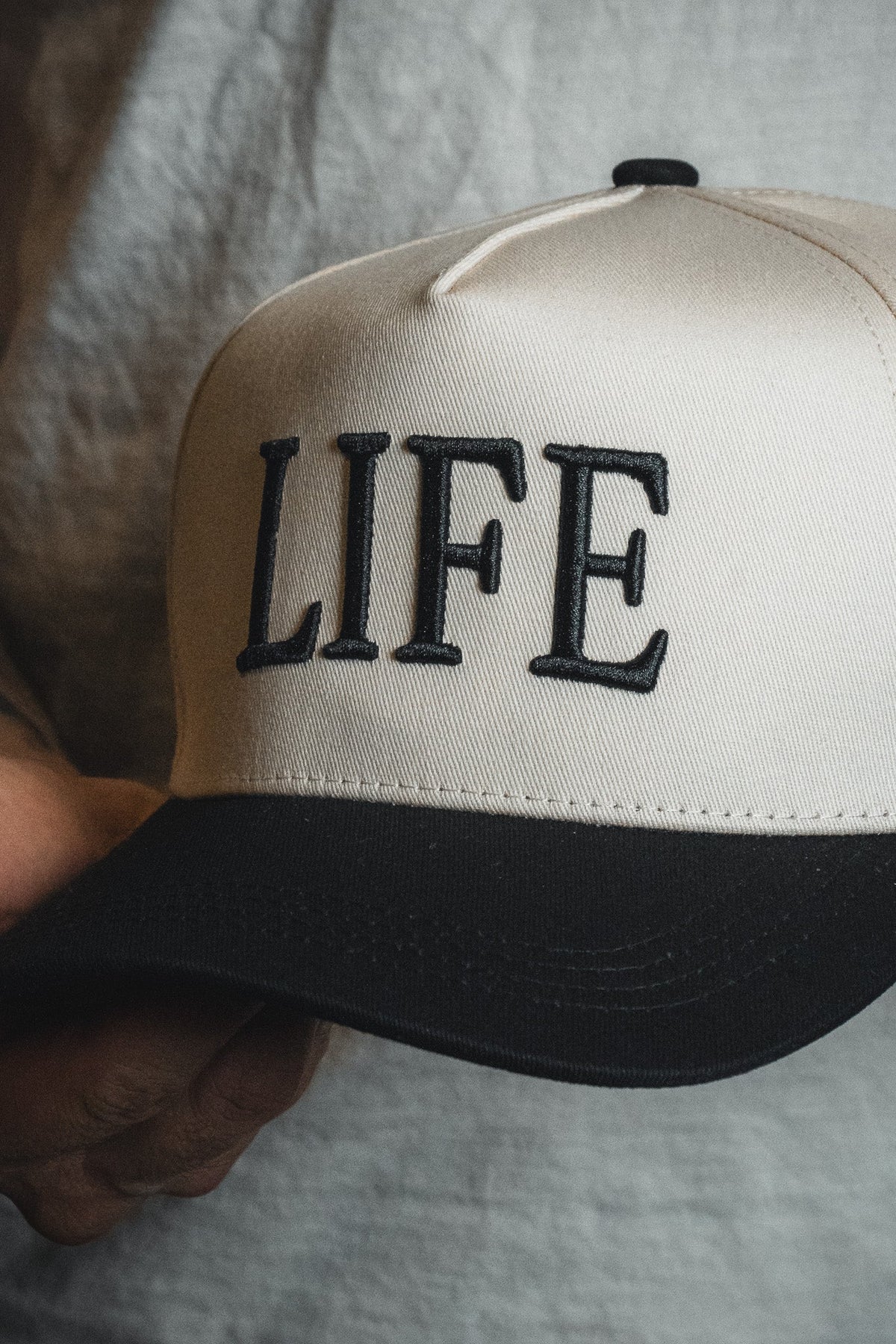 LIFE - Ivory and Black Snapback