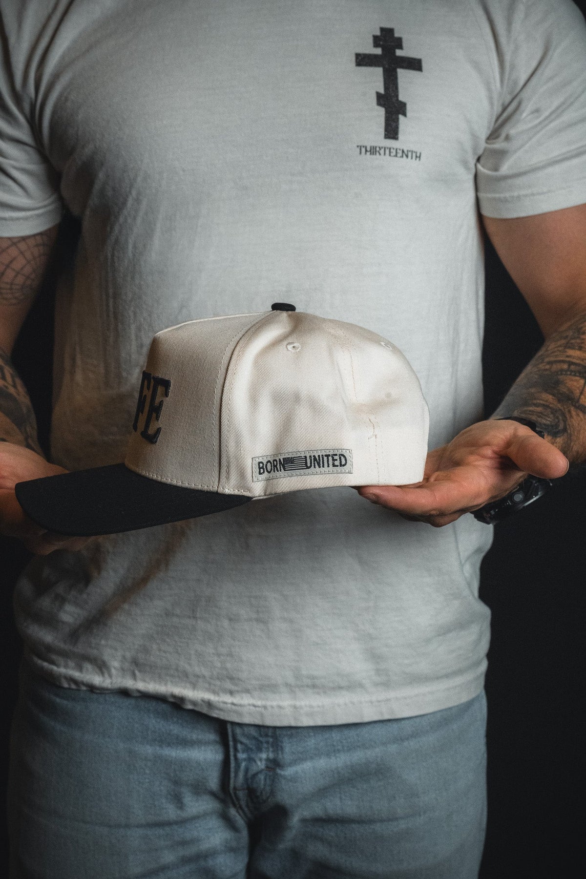 LIFE - Ivory and Black Snapback