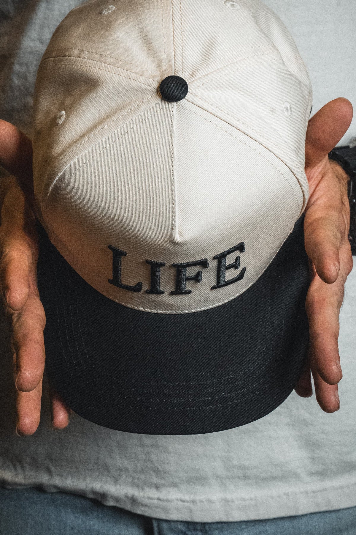 LIFE - Ivory and Black Snapback