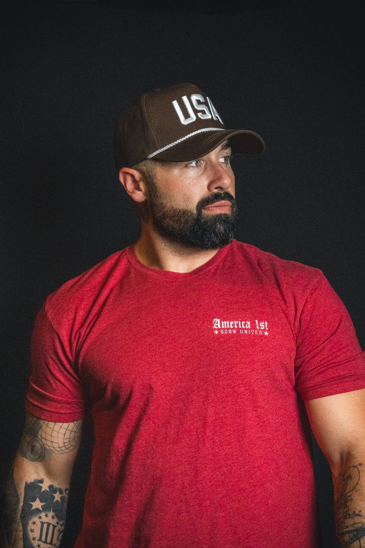 USA Brown Snapback Hat