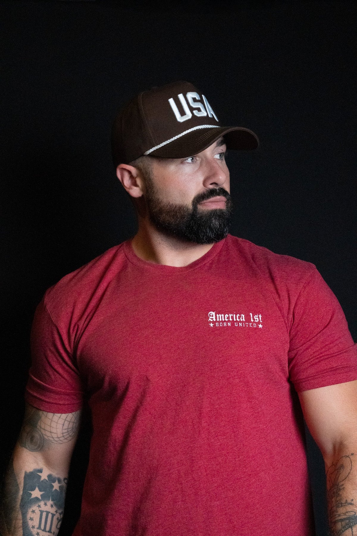 USA Brown Snapback Hat