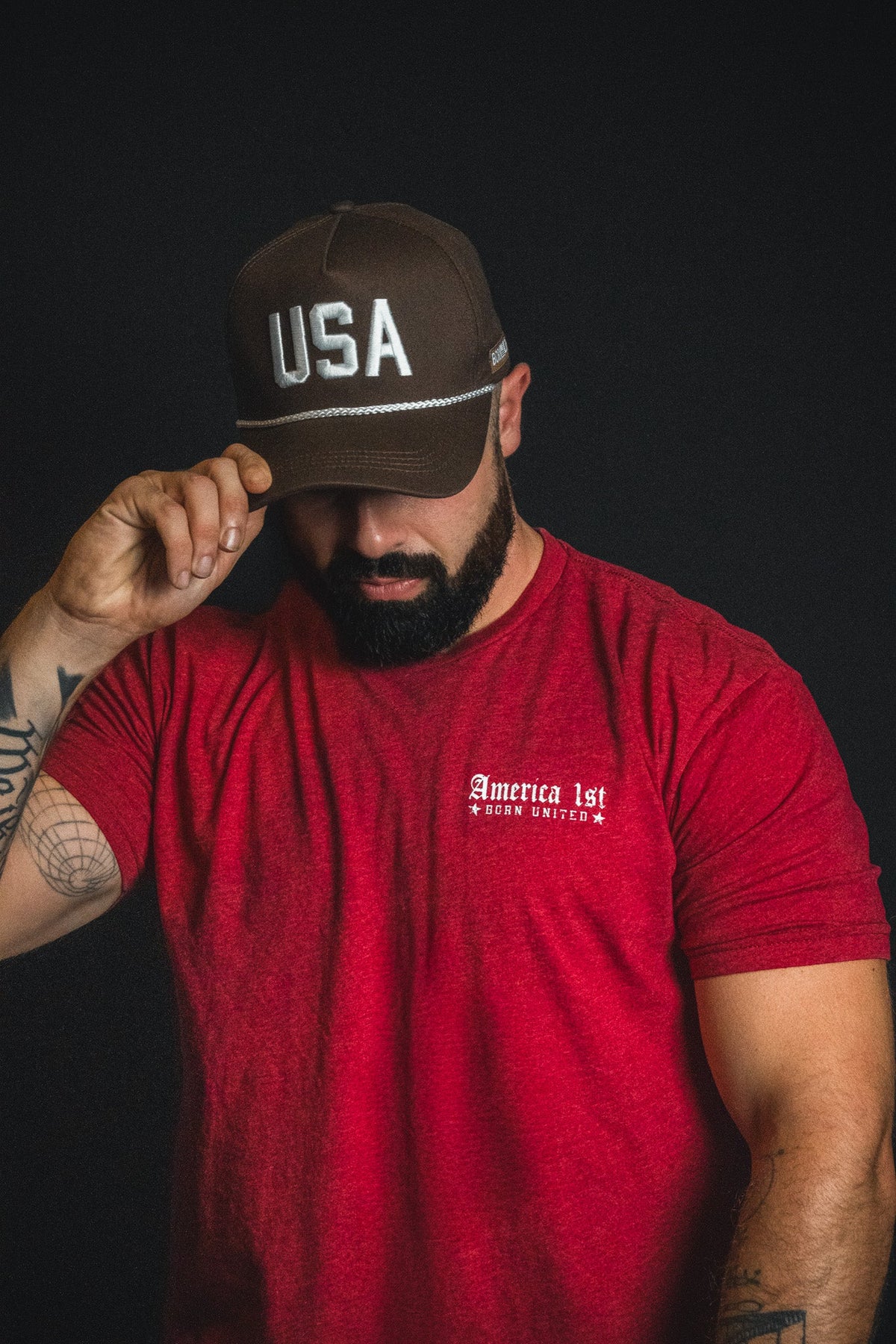 USA Brown Snapback Hat
