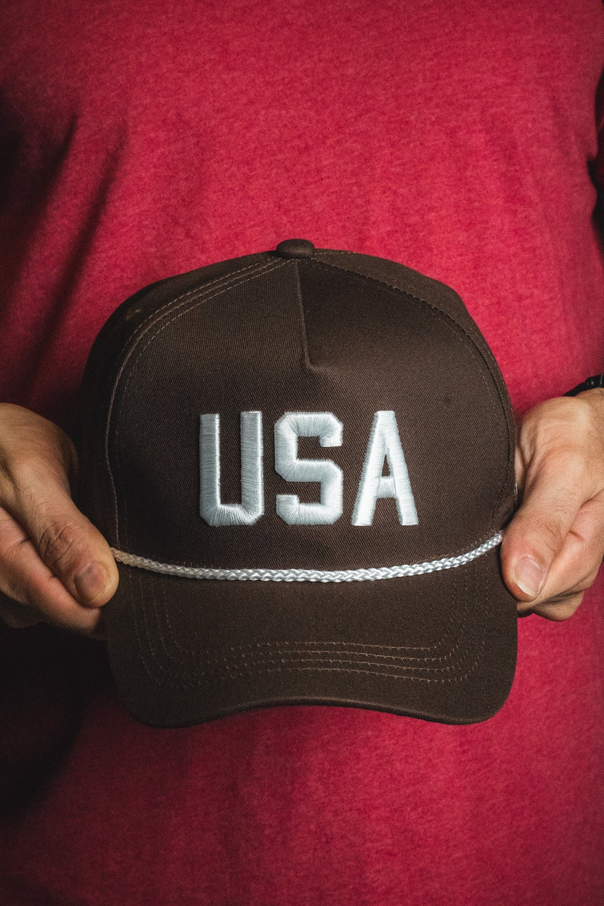 USA Brown Snapback Hat