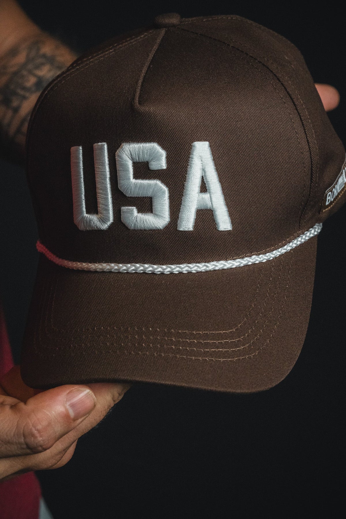 USA Brown Snapback Hat