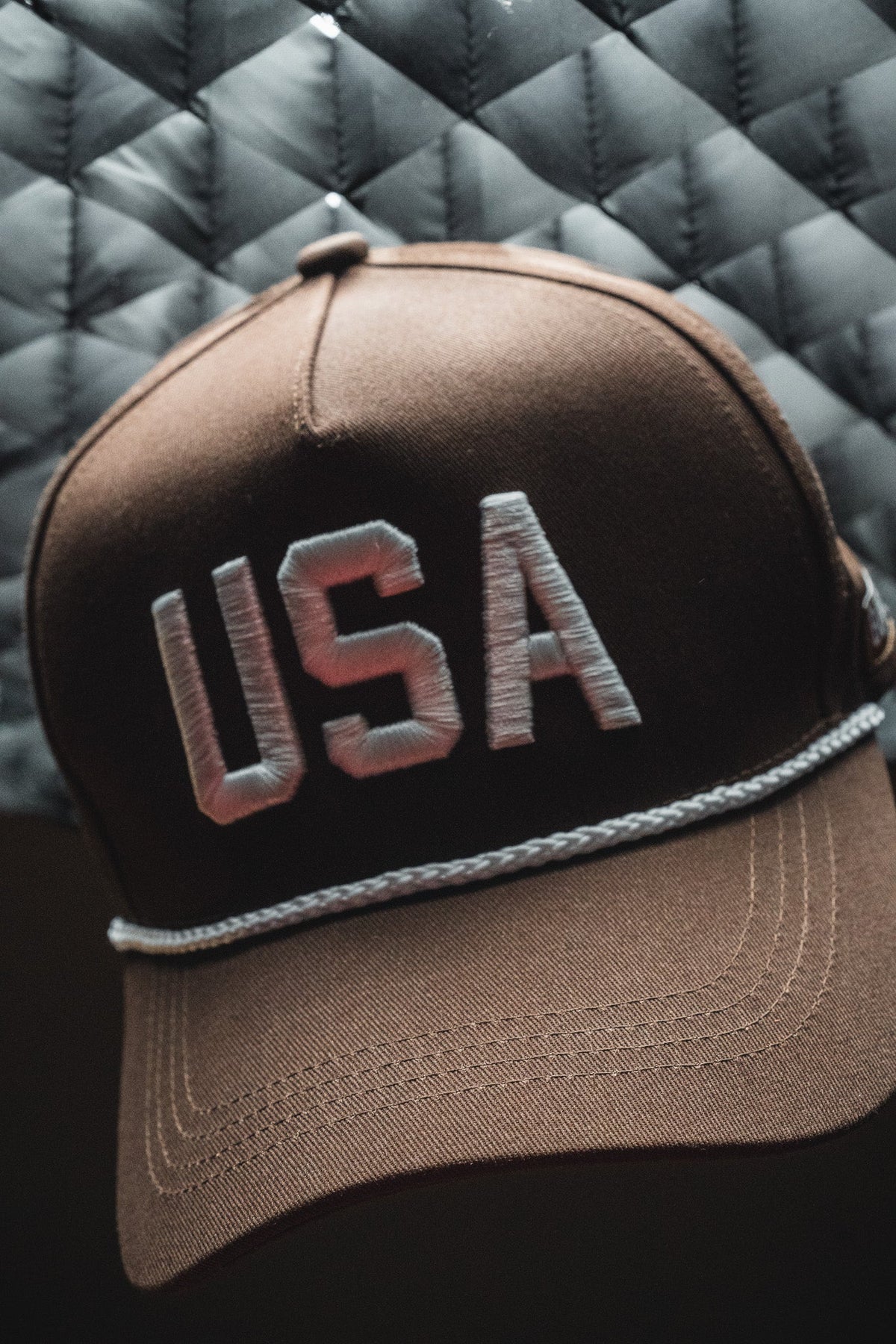 USA Brown Snapback Hat