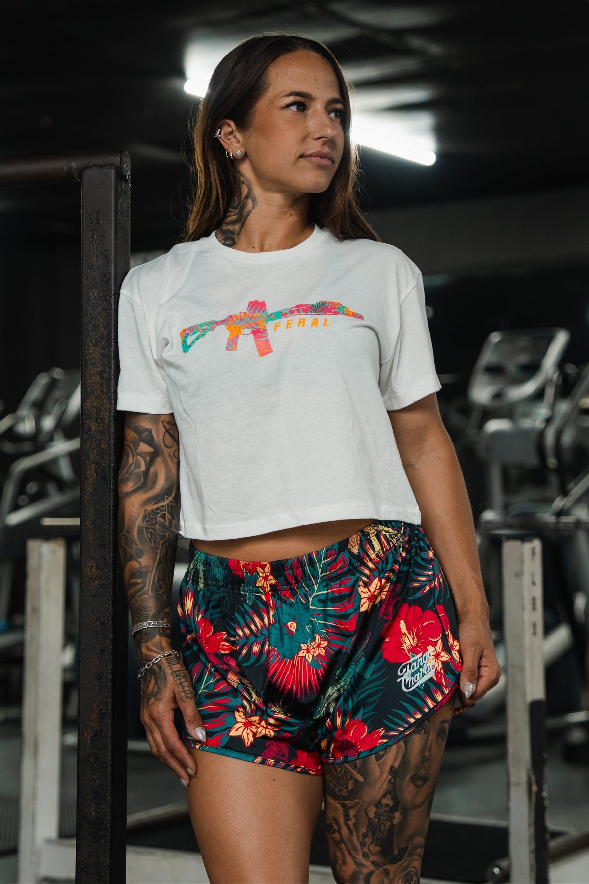 Feral - Women's White Crop Tee