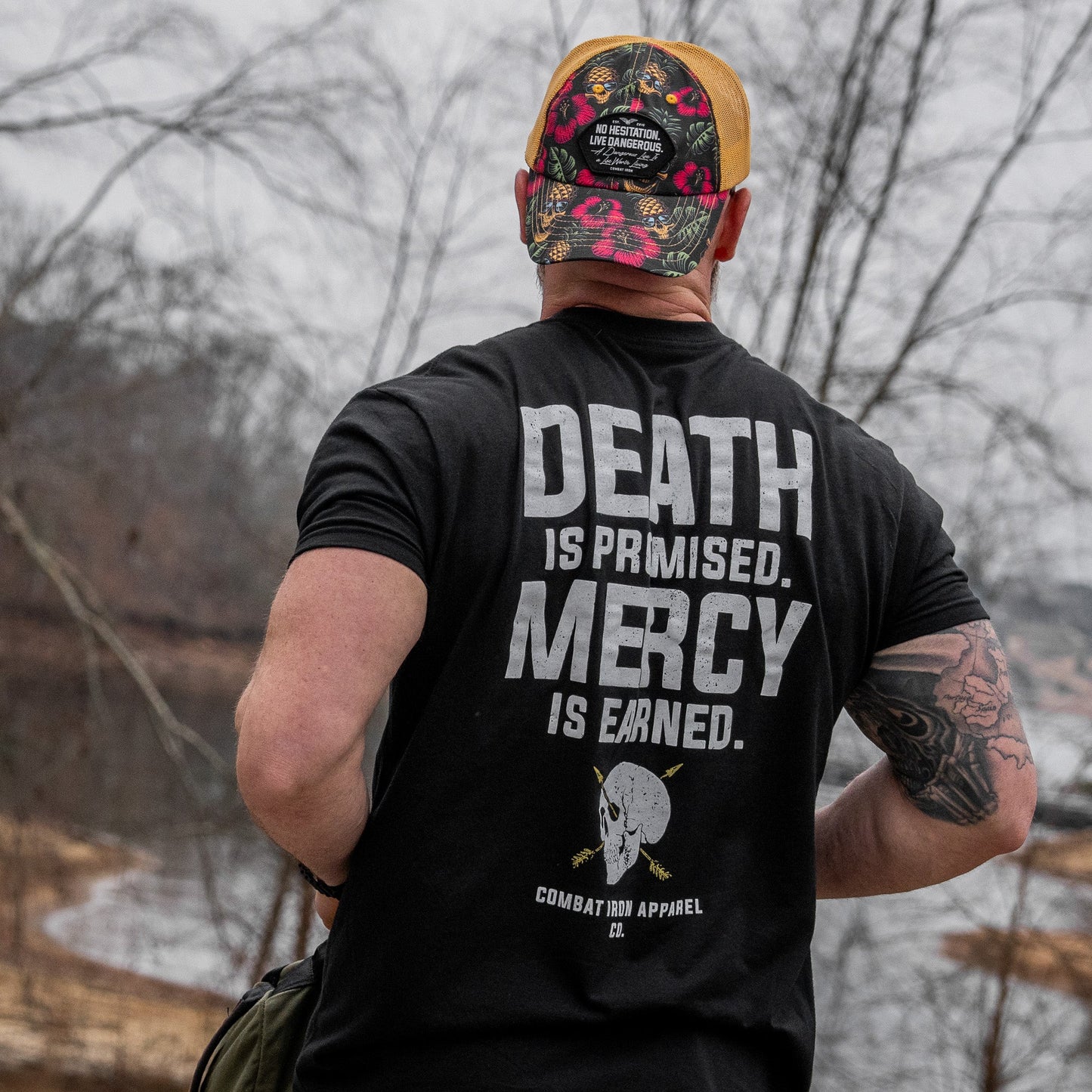 No Hesitation. Live Dangerous Patch Tactical Ripstop Mesh Snapback Hat