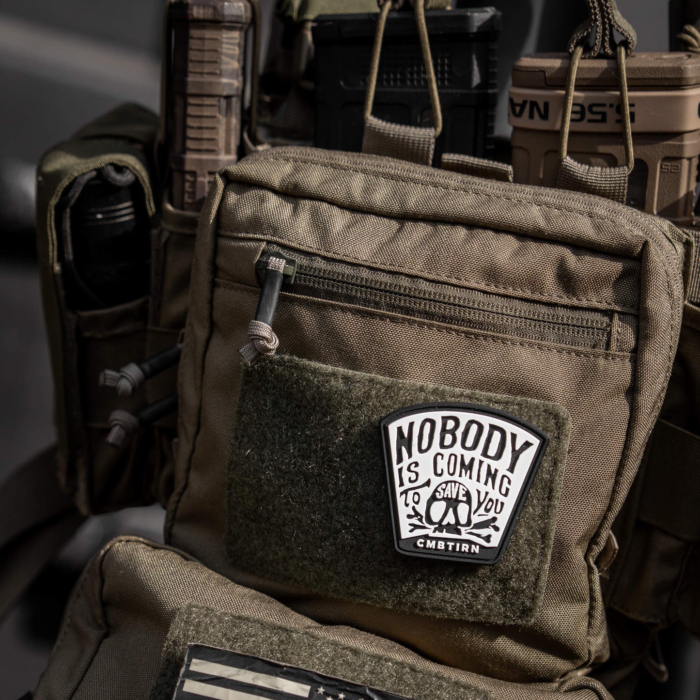 Nobody Is Coming To Save You Skull PVC Velcro Patch
