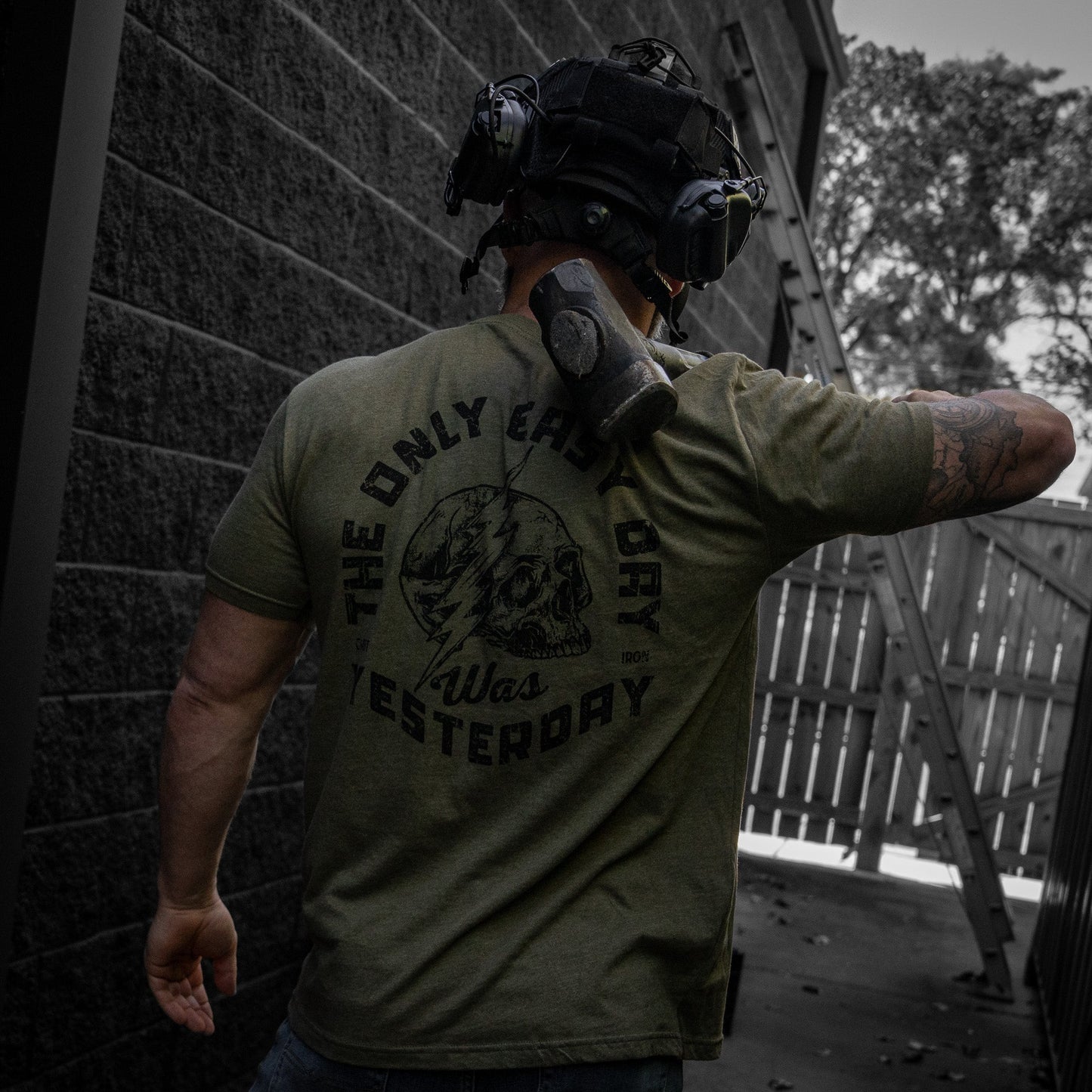 Only Easy Day Was Yesterday Skull Men's T-Shirt