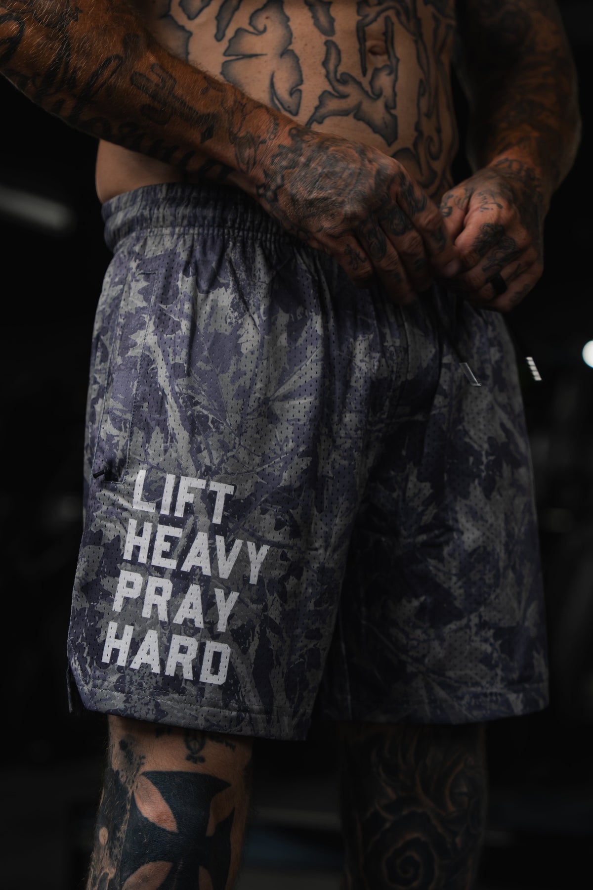 Men's Mesh Lifestyle Shorts | 5.5"- Lift Heavy Pray Hard Deadwood