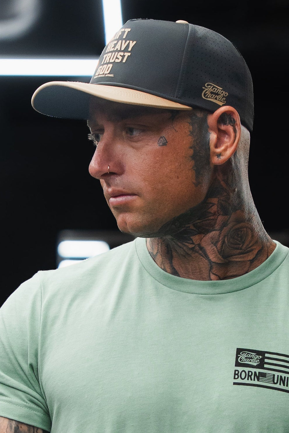 Lift Heavy. Trust God. Hydro - Black Snapback Hat