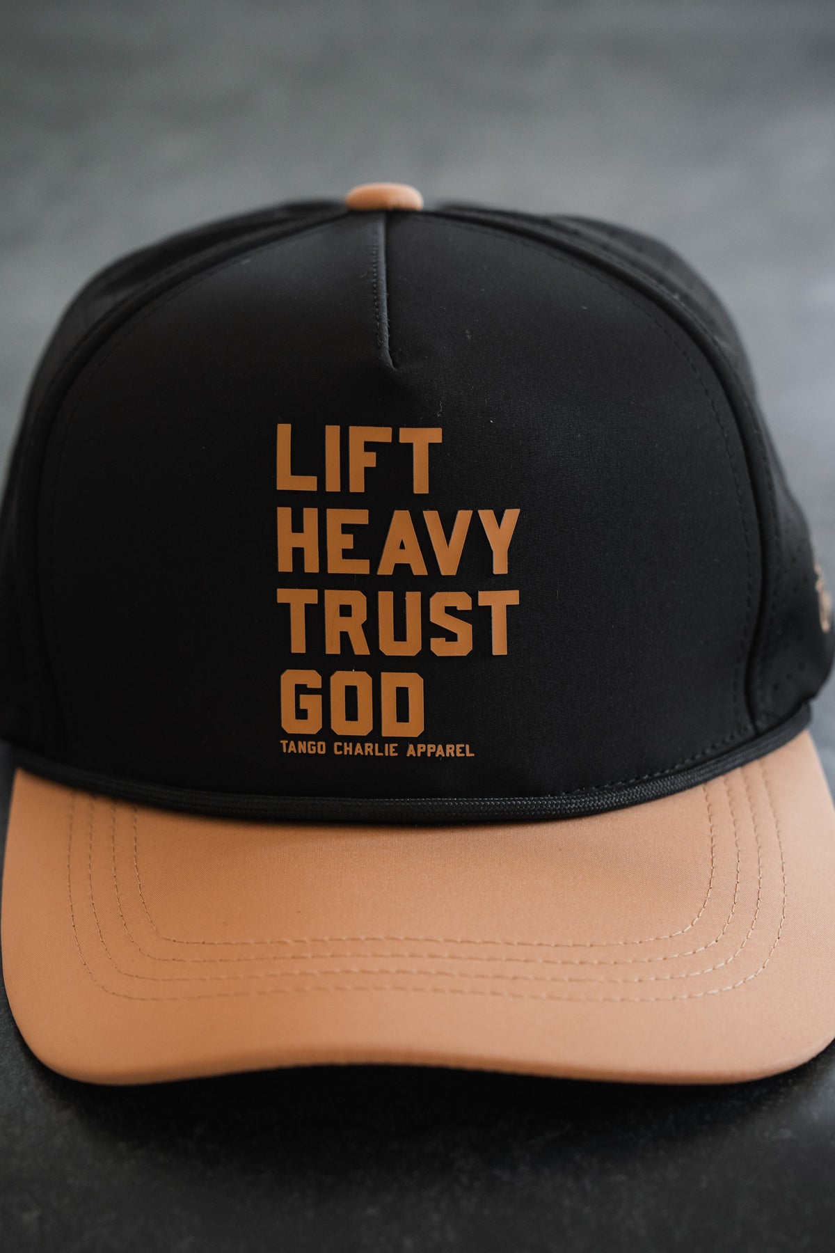 Lift Heavy. Trust God. Hydro - Black Snapback Hat