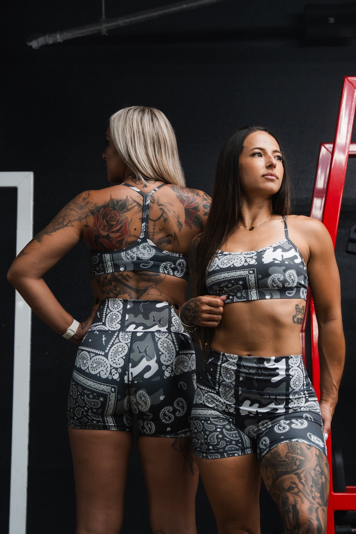 Women's High-Waisted Seamless Front Compression Training Shorts | Pew Pew Paisley
