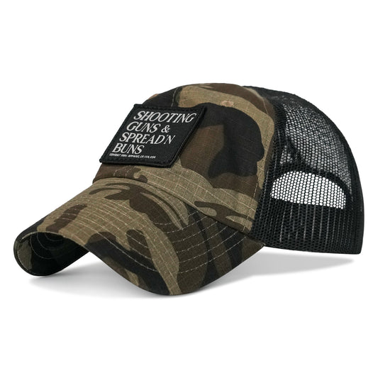 Shooting Guns and Spreading Buns  Patch Tactical Ripstop Mesh Snapback Hat