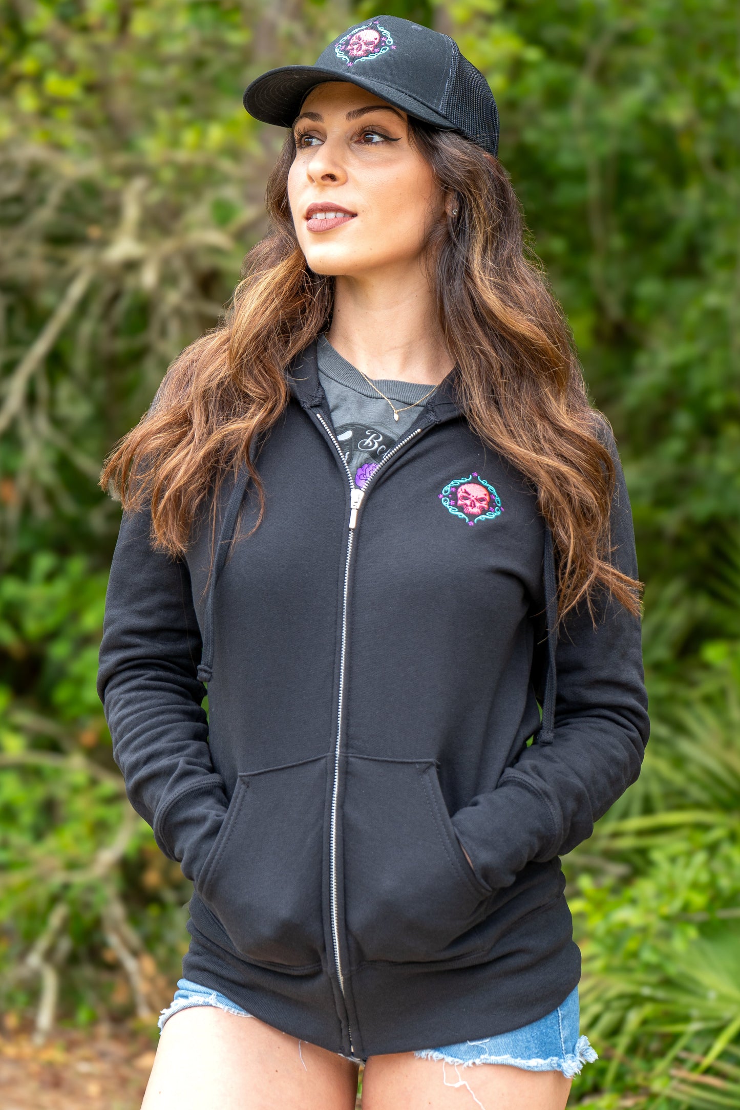 Ladies Gypsy Black Zip-Up Hoodie