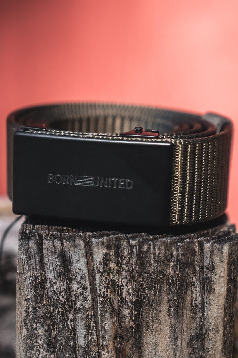 BU Logo Belt - Army Green