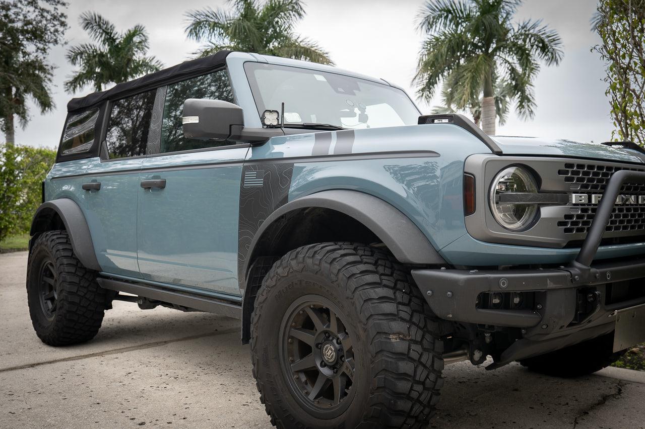 Solid Color Upper Door Spear Stripe Kit - 2021+ Bronco 4 Door (non-Raptor)