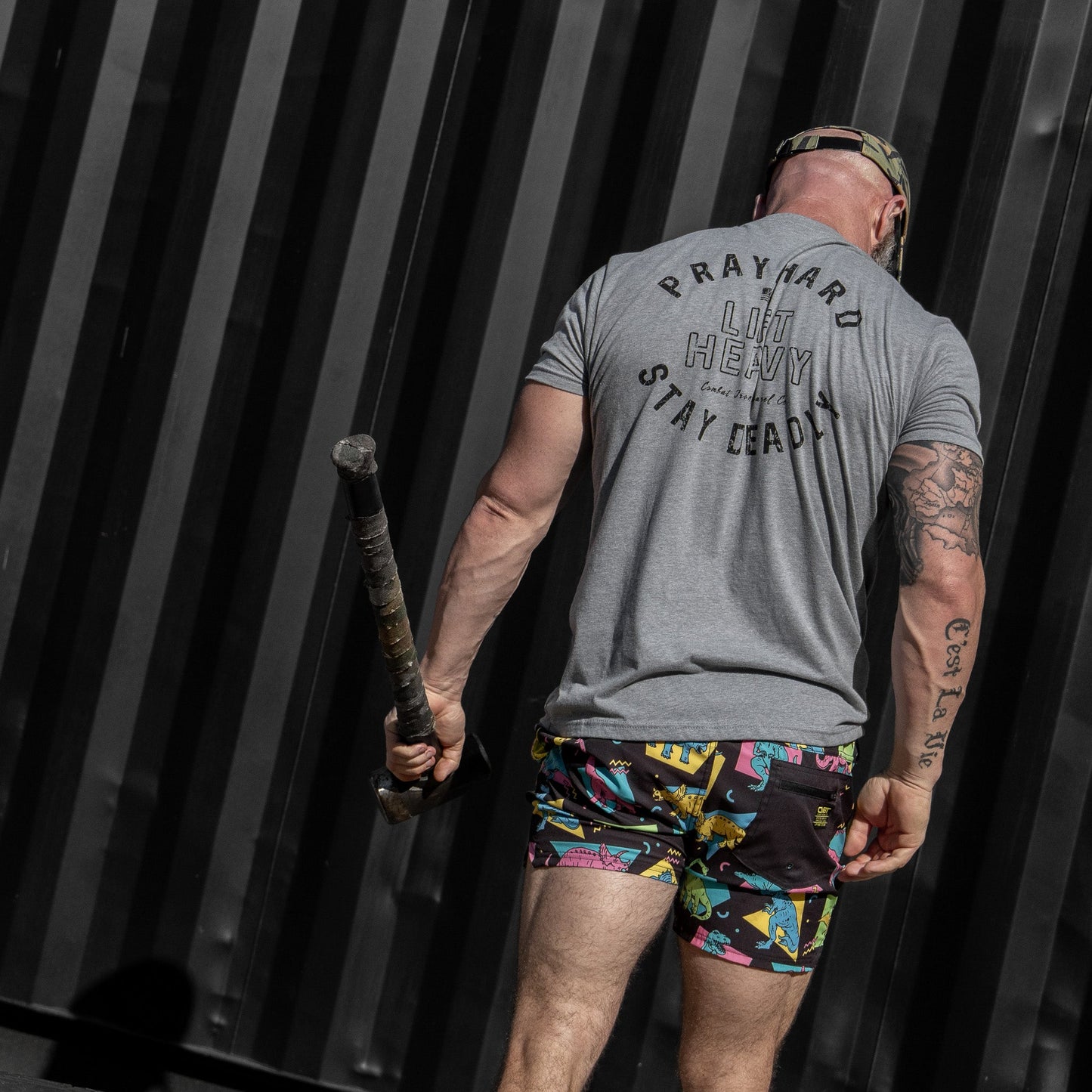 Pray Hard. Lift Heavy. Stay Deadly. Men's T-Shirt
