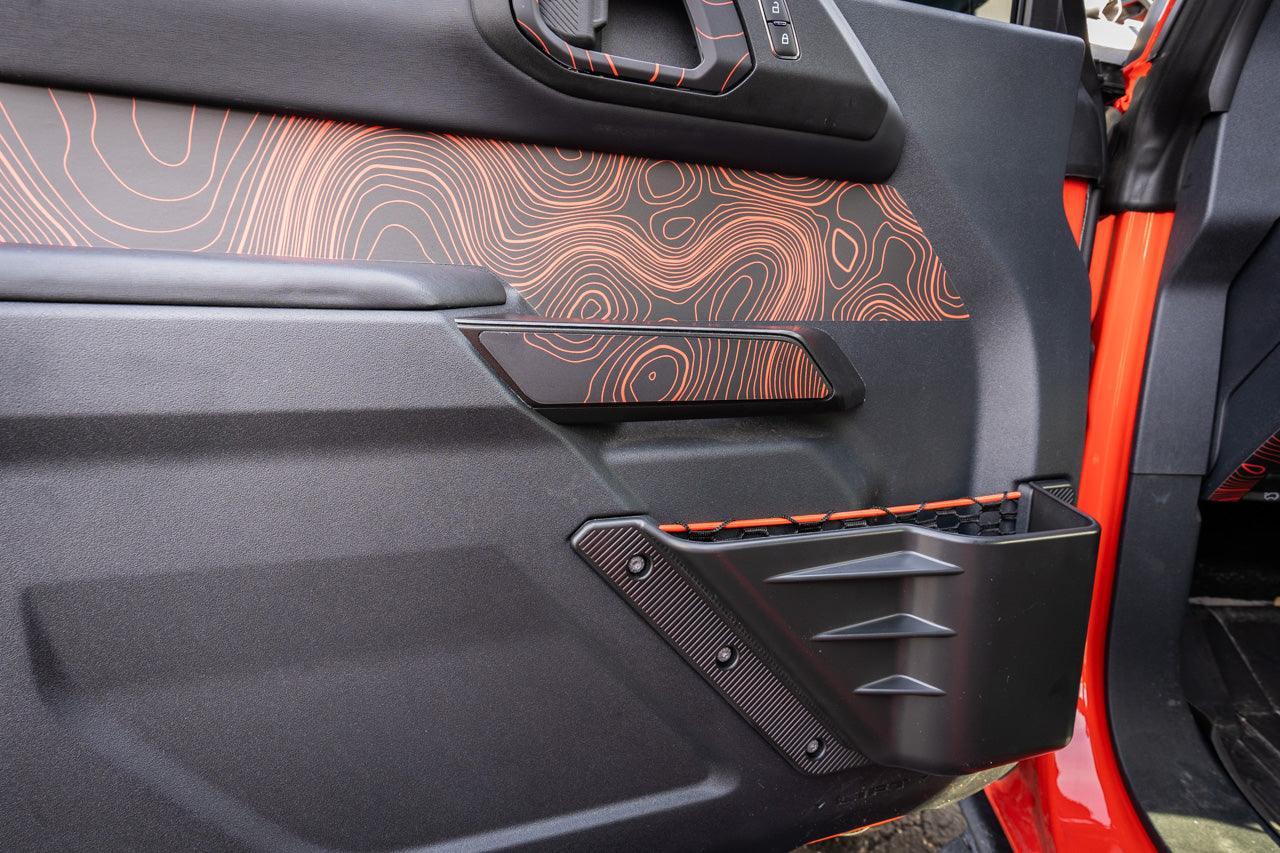 Topo Interior Front Door Grab Handle Overlay Kit (Printed + Laser Series) - 2021+ Bronco