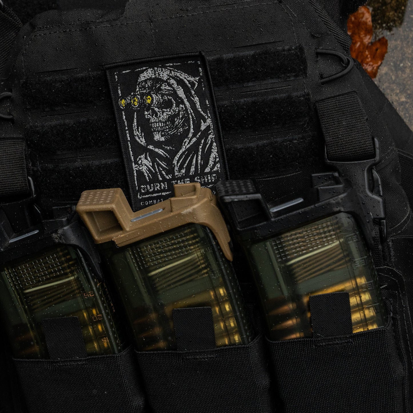 Burn The Ship Skull Velcro Patch