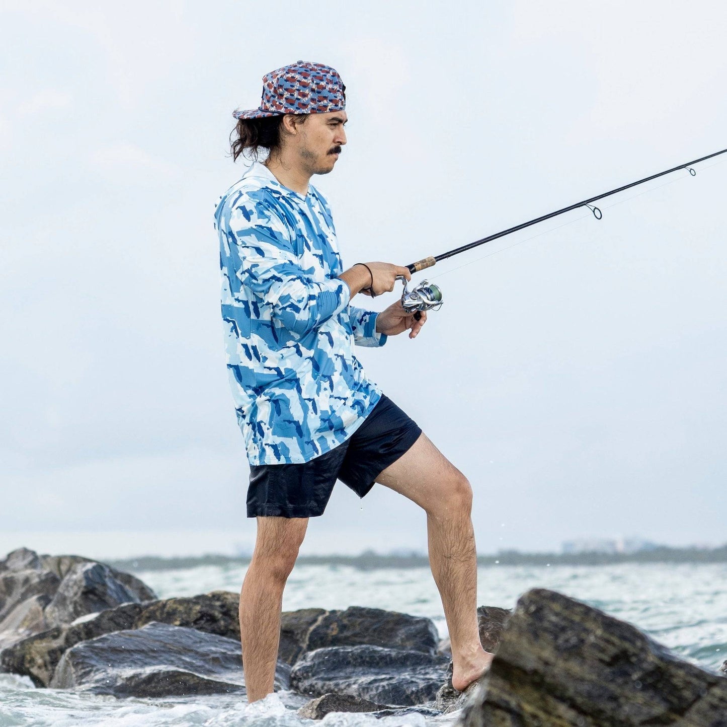 Florida Camo - Fishing Long Sleeve Hoodie