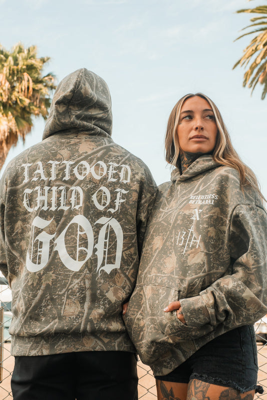 Tattooed Child of God Premium Deadwood Camo Hoodie