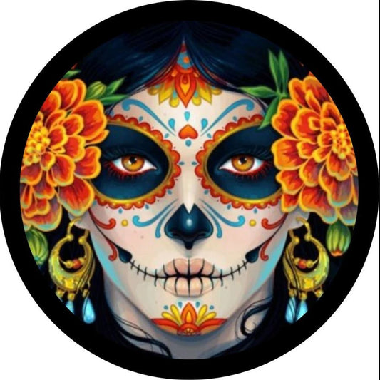 DÃ­a de los Muertos Colorful Sugar Skull Spare Tire Cover