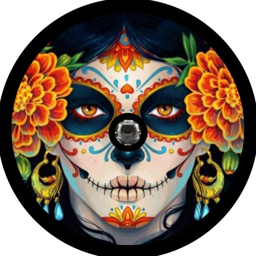DÃ­a de los Muertos Colorful Sugar Skull Spare Tire Cover