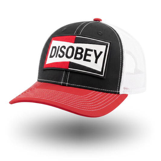 DISOBEY TRUCKER HAT - BLACK & RED