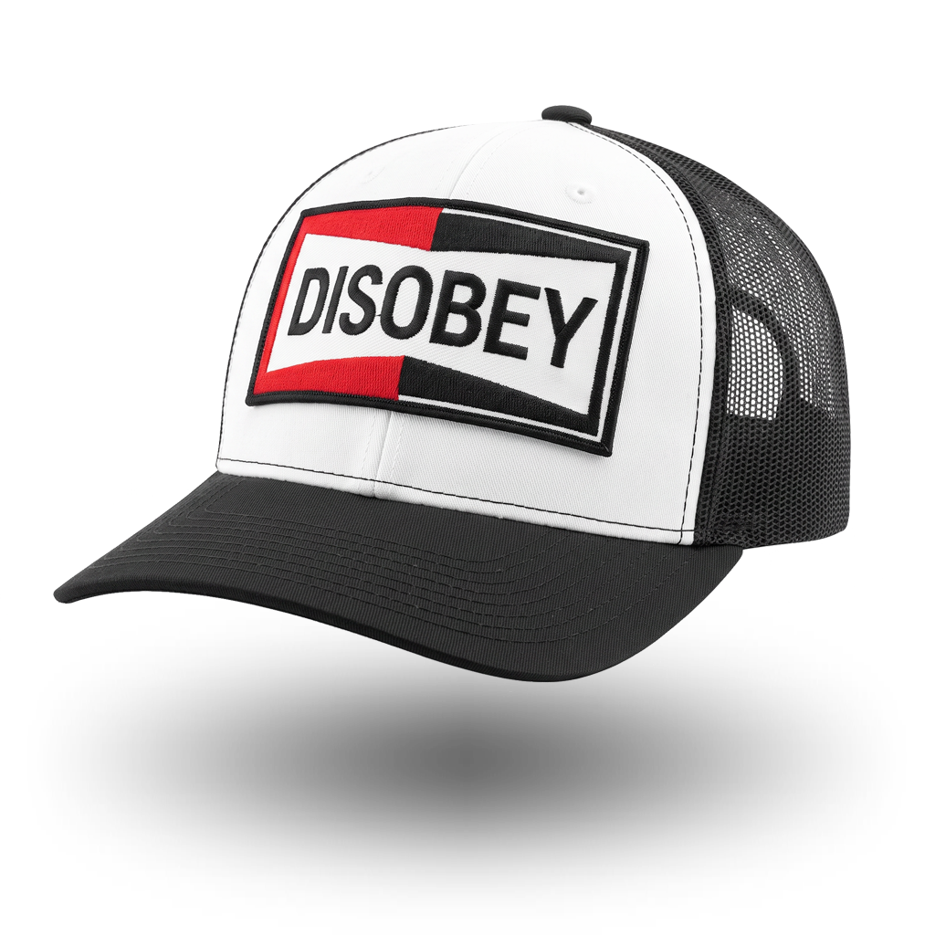 DISOBEY TRUCKER HAT - BLACK & WHITE