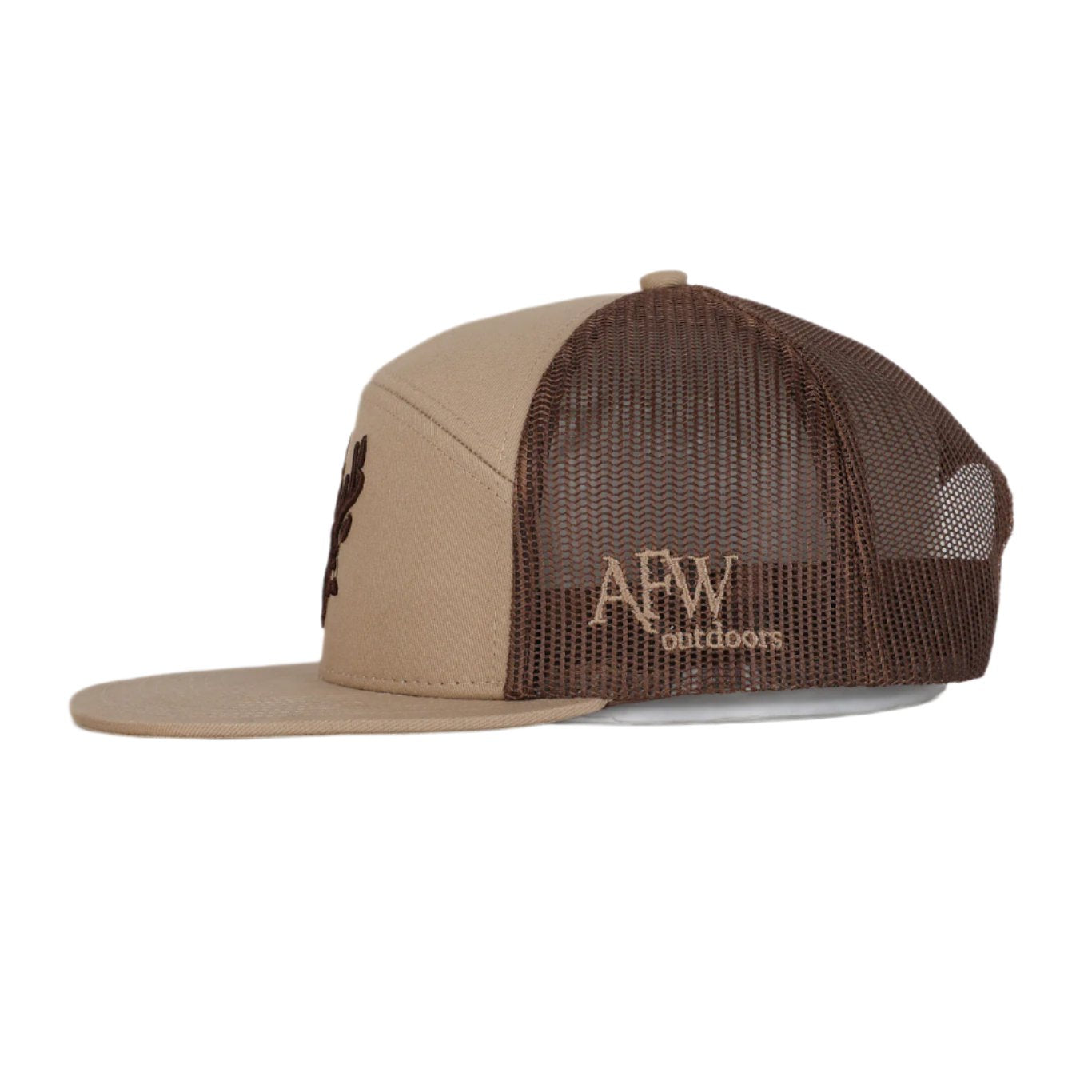 7 Panel Khaki / Coffee 3D Puff Buck Logo