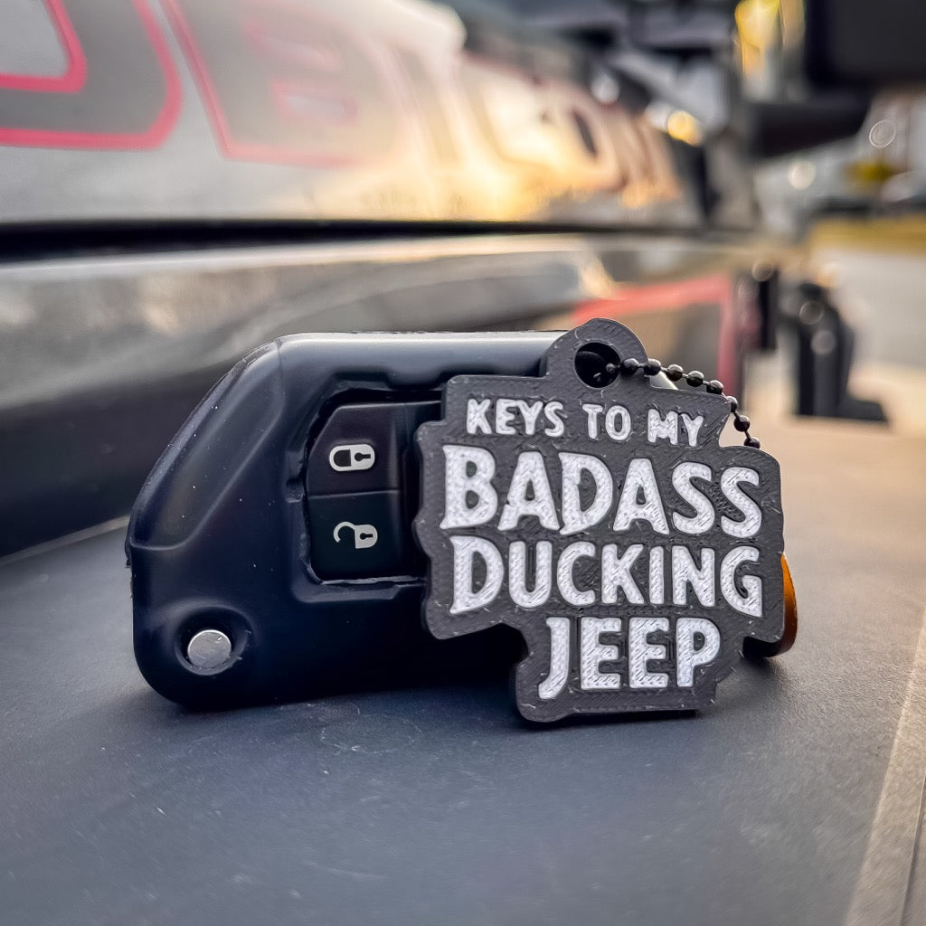 Badass Ducking Jeep Keychain