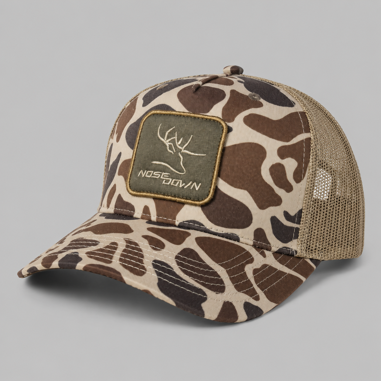 Tan Woven Duck Camo Trucker