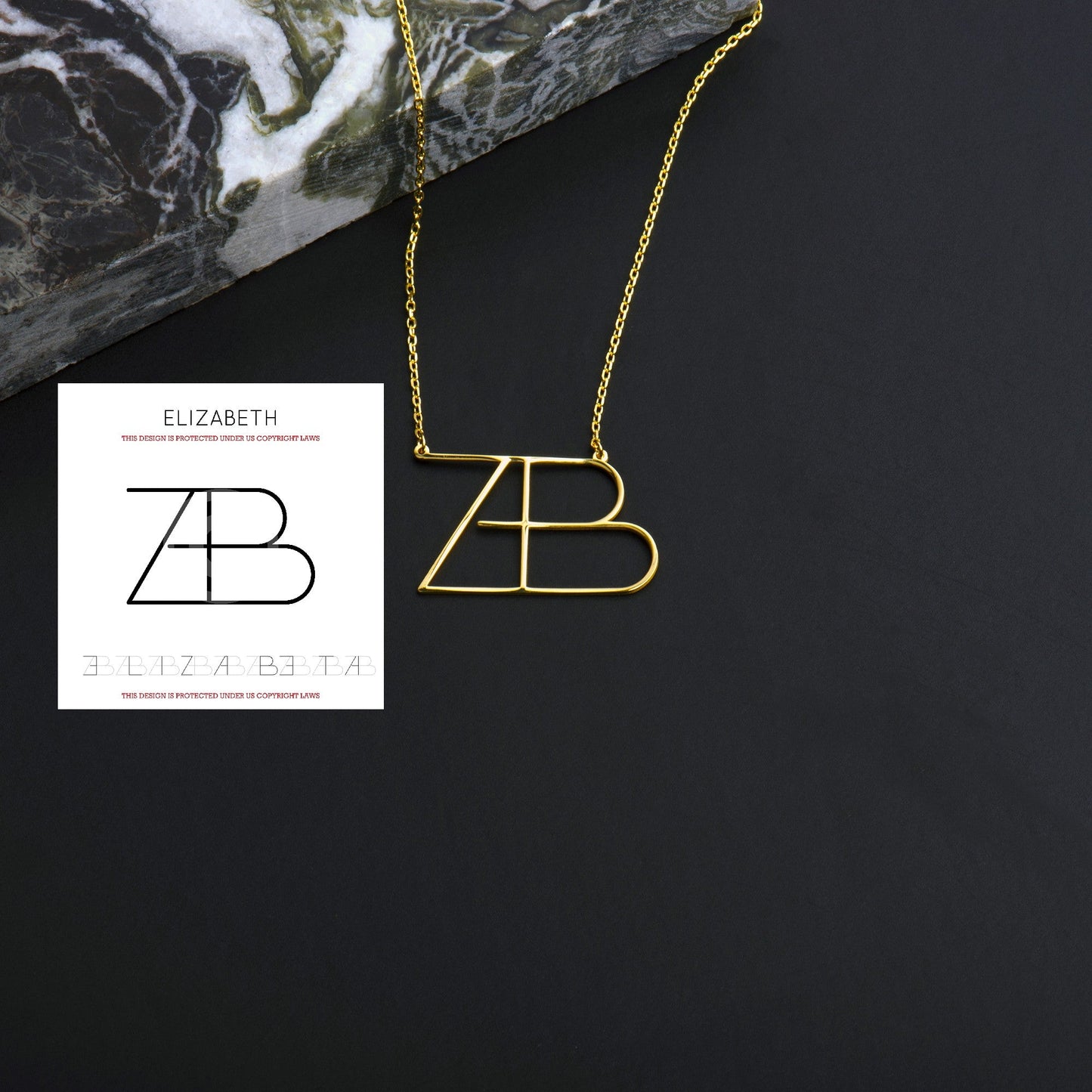 Elizabeth Name Logo Necklace