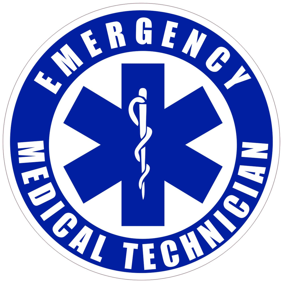 Caduceus Staff Star Of Life Emergency Medical Technician - 4 inch Sticker