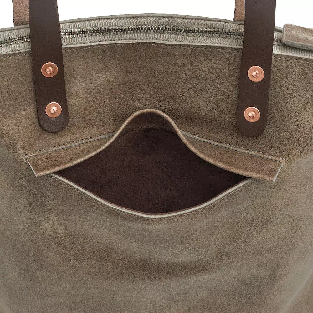 Eden MEDIUM Leather Tote Bag - Zippered