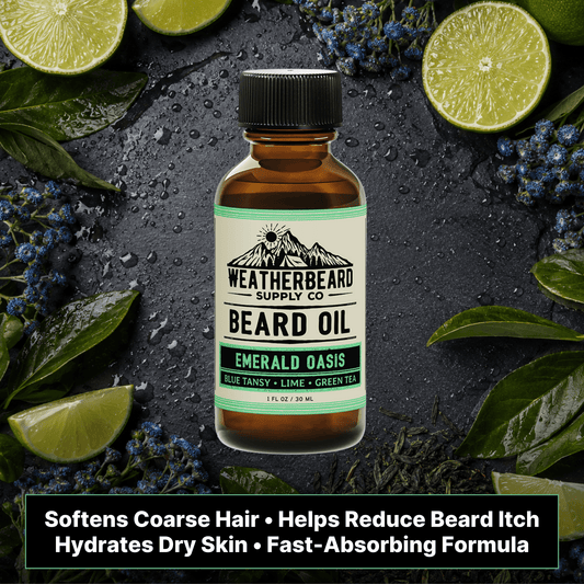 Emerald Oasis Beard Oil - Blue Tansy, Lime, Green Tea
