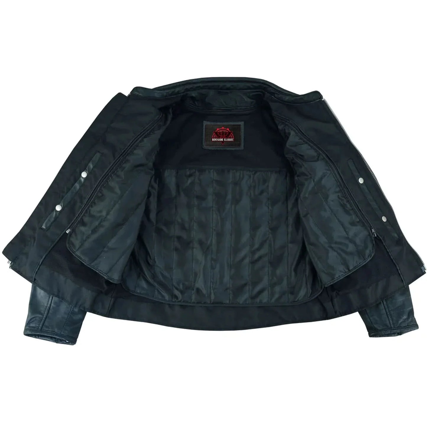 Women's Classic Plain Side Fitted M/C Style Jacket