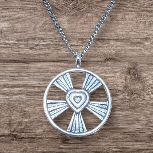 LOVE Shining Heart Necklace - Sterling Silver