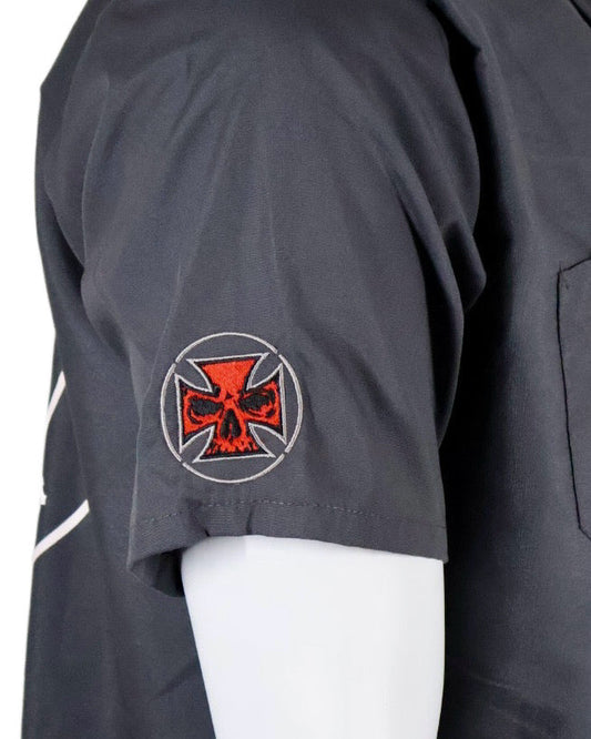 Closeout- Embroidered Shop Shirt -Men's Charcoal