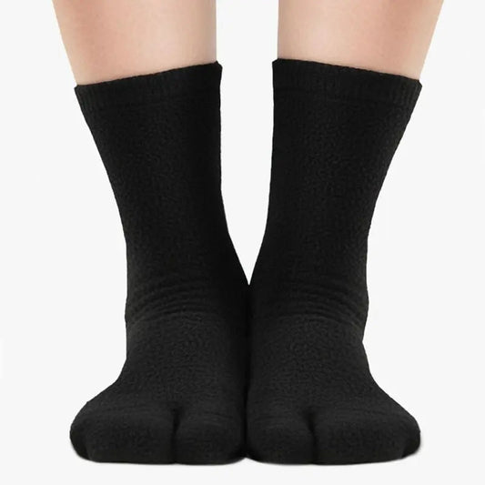 Polar Feet Fleece Tabi Socks - Black