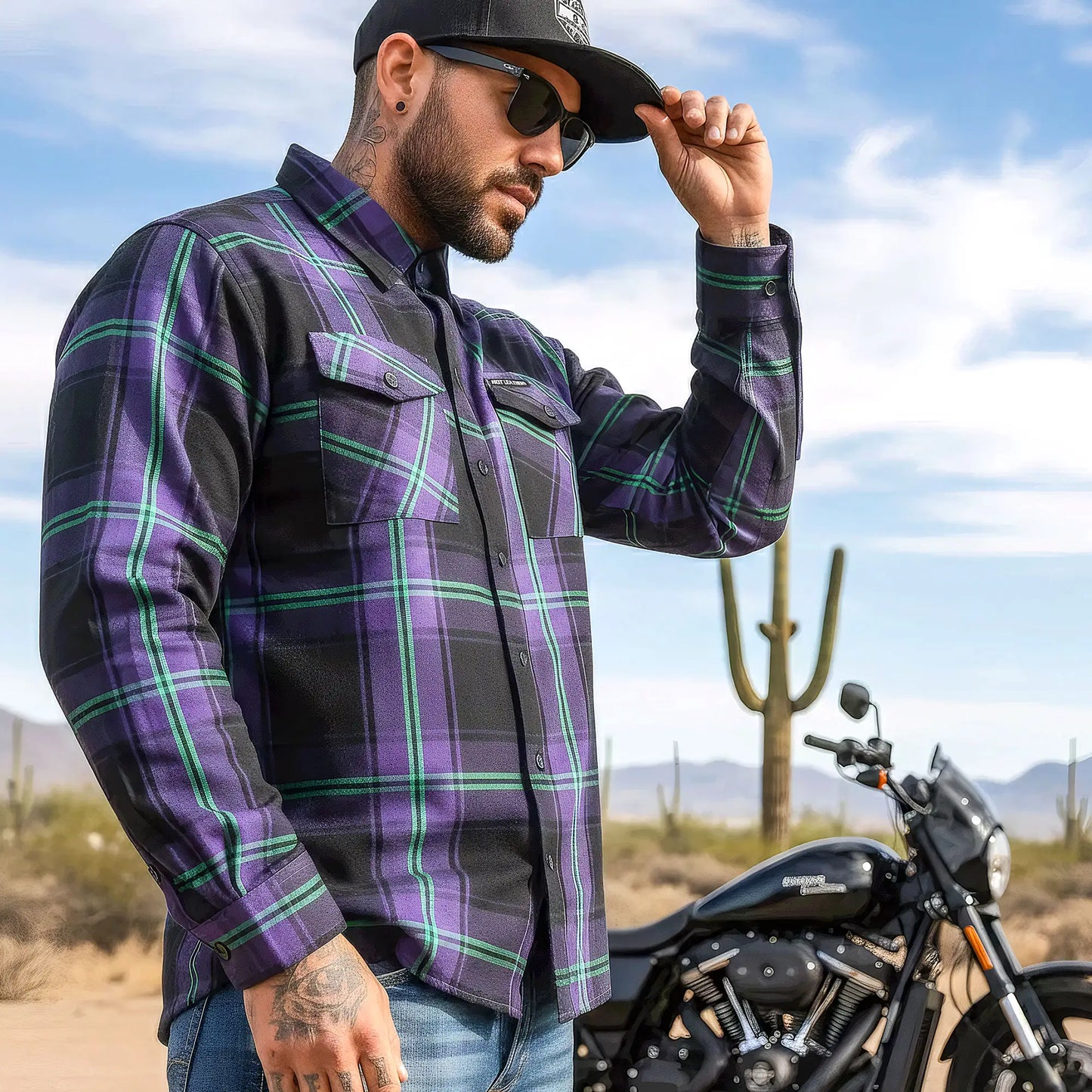 Hot Leathers Men's 'Voodoo' Multi/Color Cotton Flannel Shirt - Button Front - Riding/Casual/ Work Wear - FLM2011