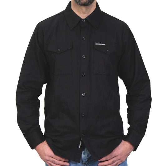 Hot Leathers Men's 'Iron Gospel' Black Cotton Flannel Shirt - Button Front - Riding/Casual/ Work Wear - FLM2024