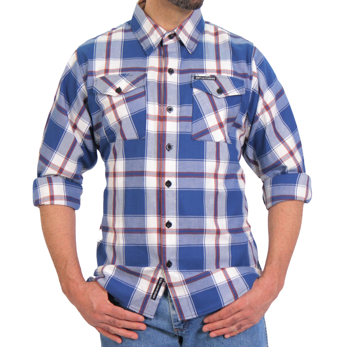 Hot Leathers Men's 'Black Lantern' Multi/Color Cotton Flannel Shirt - Button Front - Riding/Casual/ Work Wear - FLM2025