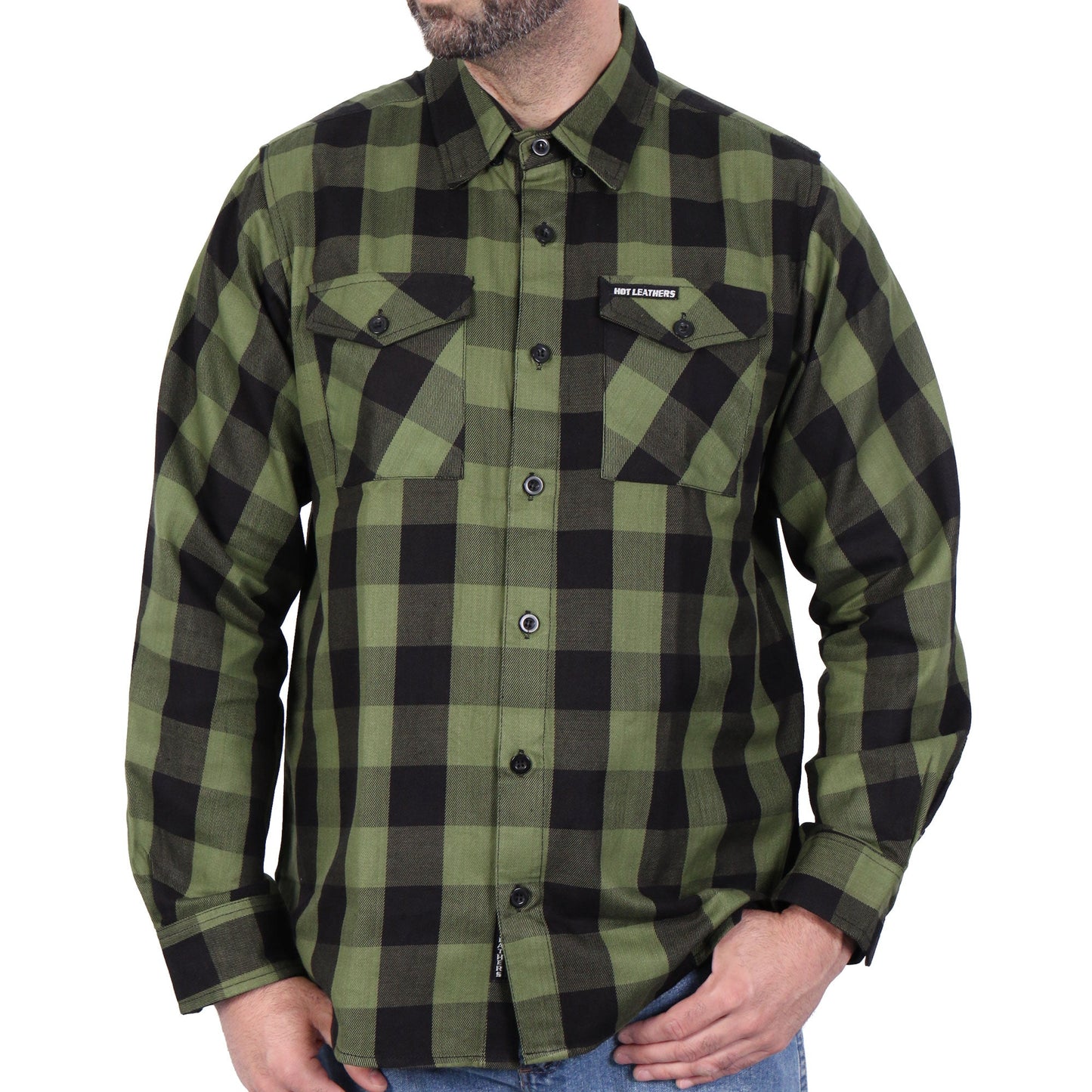 Hot Leathers Men's 'Dust Highway' Multi/Color Cotton Flannel Shirt - Button Front - Riding/Casual/ Work Wear - FLM2027