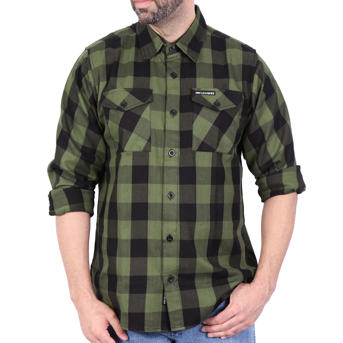 Hot Leathers Men's 'Dust Highway' Multi/Color Cotton Flannel Shirt - Button Front - Riding/Casual/ Work Wear - FLM2027