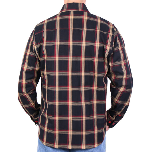 Hot Leathers Men's 'Ghost Run' Multi/Color Plaid Flannel Shirt - Button Front - Riding/Casual/ Work Wear - FLM2038