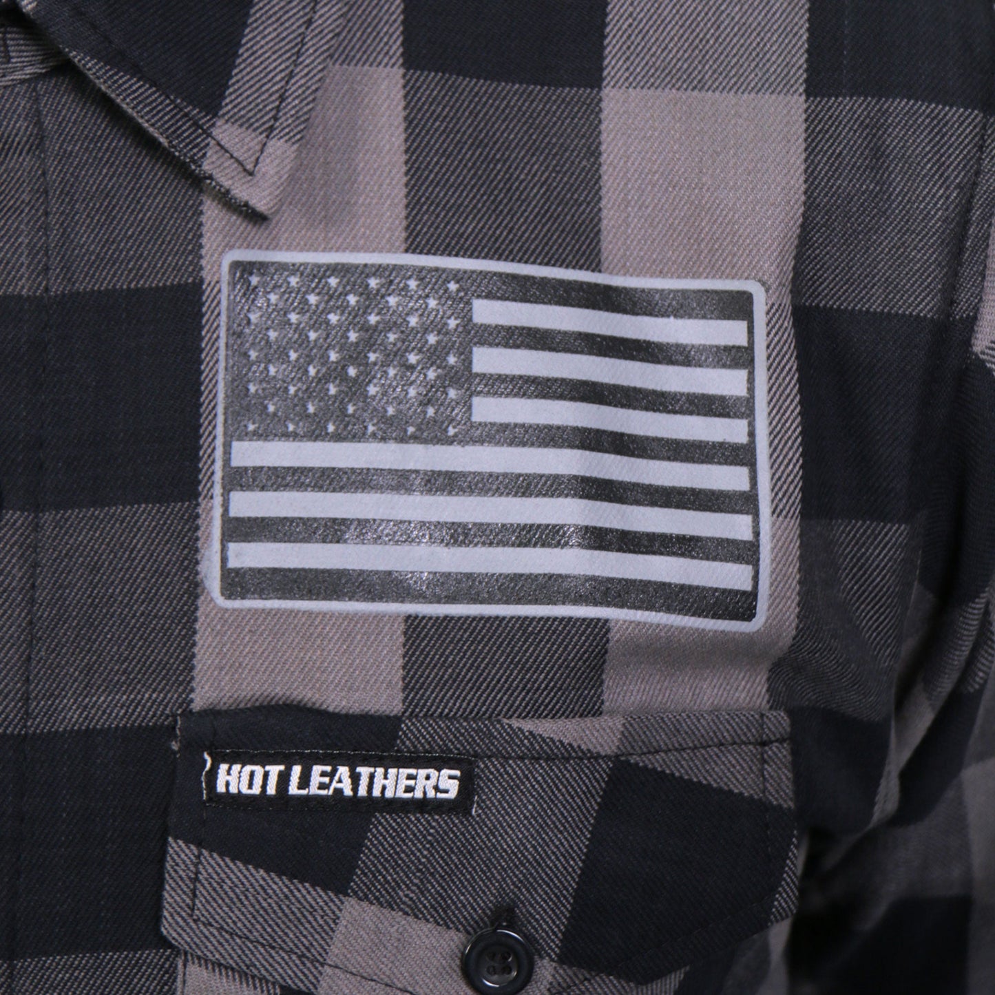 Hot Leathers Men's 'Tribal Eagle' Black/Gray Cotton Flannel Shirt - Button Front - Riding/Casual/ Work Wear - FLM2102