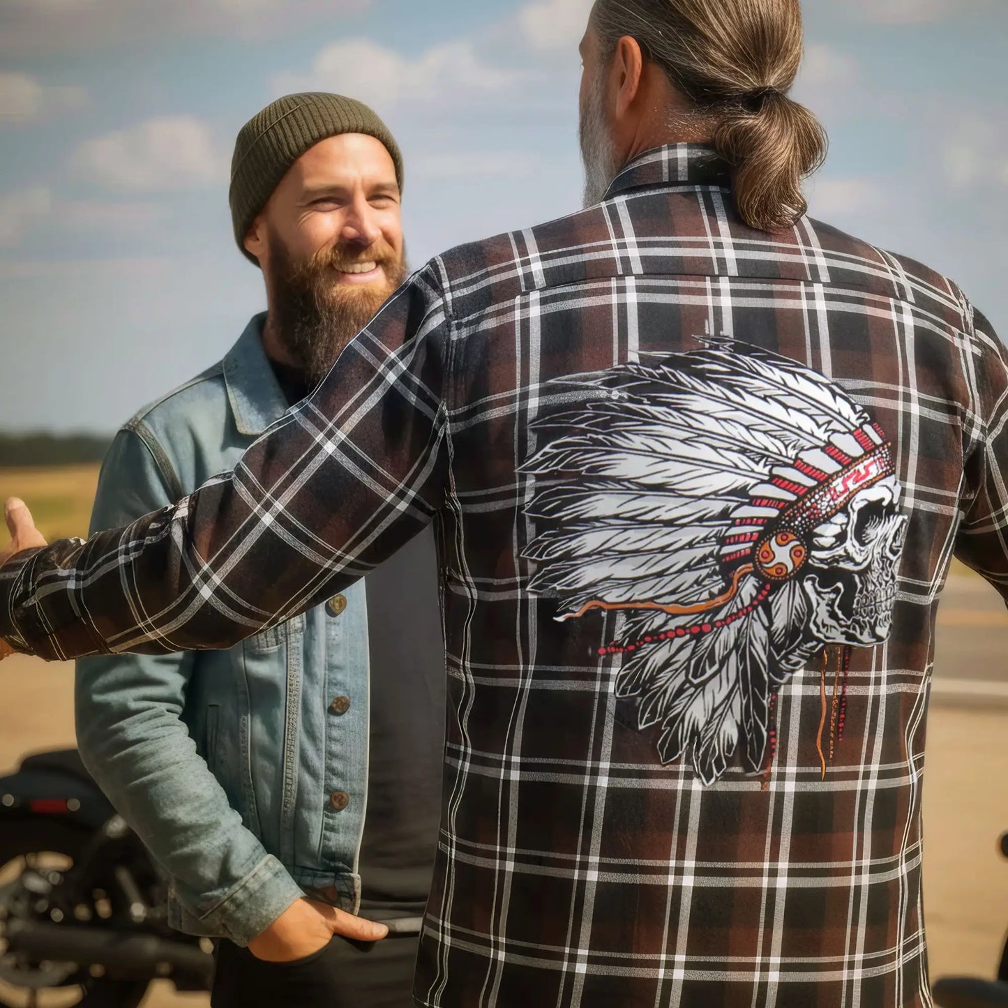Hot Leathers Men's 'Headdress' Multi/Color Cotton Flannel Shirt - Button Front - Riding/Casual/ Work Wear - FLM2109