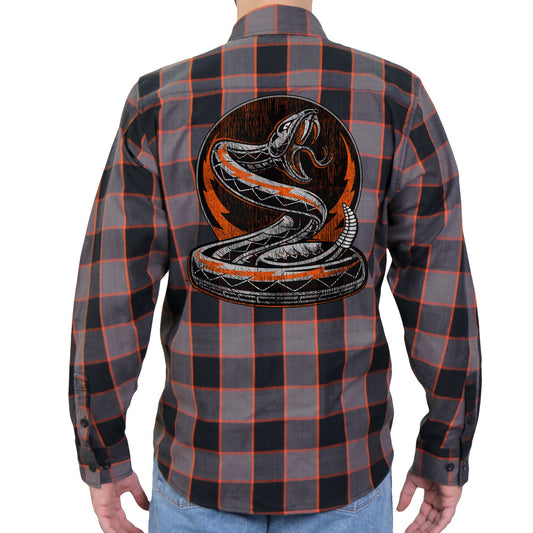 Hot Leathers Men's 'Rattler' Multi/Color Cotton Flannel Shirt - Button Front - Riding/Casual/ Work Wear - FLM2111